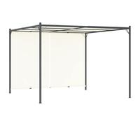 Casa & Giardino,Mobili-Pergola con Tetto Regolabile Bianco Crema 3x3 mt Acciaio
