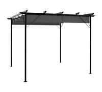 Casa & Giardino,Mobili-Pergola con tetto retrattile Antracite 3x3 mt Acciaio 180 g/m