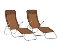 Casa & Giardino, Mobili Pieghevoli Lettini Prendisole 2 pz Textilene Taupe