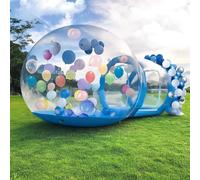 Casa Gonfiabile Bolla,Cupola Igloo 360,Tenda Gonfiabile Trasparente a Bolle Esterni,Con Soffiatore E Pompa,Tenda Giardino Impermeabile in Pvc Qualità Commerciale per Esterni,Campeggio,Blue-3m