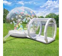 Casa gonfiabile con trampolino, Bubble House Dome gonfiabile con ventilatore e pompa, tenda da giardino impermeabile in PVC di qualità commerciale per matrimoni, campeggio, feste (300 cm)