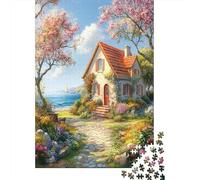 Casa idilliaca Jigsaw Puzzle 38x26cm/1000pcs Adulti Fiores AlberiAnd Vegetable Garden Puzzle Gioco EduGattoivo Decorazioni Per La Casa