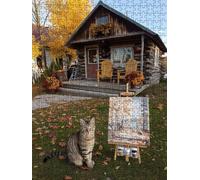 Casa In Legno Vista Puzzle 2000 Pezzi, 3D Puzzle per Adulti Impegnativo, Educa Puzzles Artistico, Divertente E Stimolante Puzzles Decorativo per La Famiglia, Regalo e Decorazione Pareti FNKL6-753