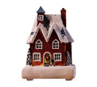 Casa luminosa intensamente natalizia: villaggio natalizio illuminato, luce notturna della casa con fiocchi di neve | Decorazioni natalizie per casa con luce notturna brillante, atmosfere natalizie