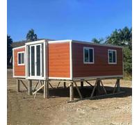 Casa minuscola espandibile prefabbricata pieghevole della Camera 20ft 40ft | La distribuzione pratica della stanza include zone confortevoli per soggiorno, sonno, cucina e bagno per residenziali