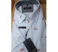 Casa Moda Nuova Blu Aragosta Cotone Camicia Manica Corta 2XL 3XL 4XL 5XL 6XL 7XL