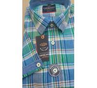 Casa Moda Verde A Quadri Camicia In Lino Mix 2XL 3XL 4XL 5XL 6XL 7XL