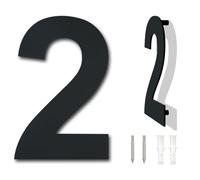 Casa moderna spazzolata numero 4 pollici, altezza 102 mm, acciaio inossidabile 304 massiccio, placcato nero (Numero 2 Due)