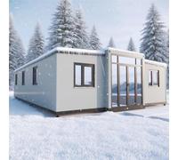 Casa modulare prefabbricata piccola casa modulare in acciaio contenitore espandibile per vivere in per adulti con 2-3 camere da letto 1 cucina e bagno completamente attrezzata Villa mobile di lusso
