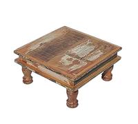 Casa Moro Tavolo shabby chic SIERA S 33 x 33 cm quadrato marrone colorato in legno antico | Bajot tavolino vintage sgabello tavolo da fiori MA5028S