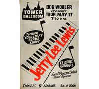 Casa Muro Stampa - Vintage Concert Poster - Jerry Lee Lewis - A4,A3,A2,A1