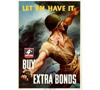 Casa Muro Stampa - Vintage Guerra Poster - Buy Extra Bonds - A4,A3,A2,A1