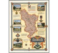 Casa Muro Stampa - Vintage Mappa Poster - Derbyshire 1946 - A4, A3, A2, A1, A0