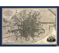 Casa Muro Stampa - Vintage Mappa Poster - Dublino Irlanda 1797 - A4,A3,A2,A1,A0