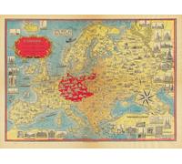 Casa Muro Stampa - Vintage Mappa Poster - Europa Illustrato 1939 - A4,A3,A2,A1,