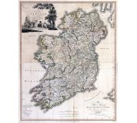 Casa Muro Stampa - Vintage Mappa Poster - Irlanda 1797 - A4, A3, A2, A1, A0