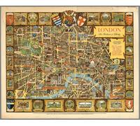 Casa Muro Stampa - Vintage Mappa Poster - London Pictorial - A4, A3, A2, A1, A0