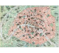 Casa Muro Stampa - Vintage Mappa Poster - Paris 1932 Robelin - A4,A3,A2,A1,A0