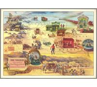 Casa Muro Stampa - Vintage Mappa Poster - The Virginian USA - A4, A3, A2, A1, A0