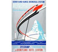 Casa Muro Stampa - Vintage Viaggio Poster - Disneyland Monorotaia -A4 ,A3,A2 ,A1