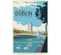 Casa Muro Stampa - Vintage Viaggio Poster - Dublino - A4, A3