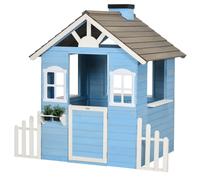 Casa per Bimbi 3-7 Anni Con Staccionata, Portavasi, Porta E Finestre Casetta