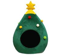 Casa per gatti a forma di albero di Natale - cuccia per animali da compagnia, nascondiglio per animali domestici a tema festivo, letto comodo per gatti con motivo albero festivo | letto