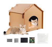 Casa Per Gatti All'aperto - Rifugi Per Animali Domestici Impermeabili, Grotta Antivento Staccabile | Letto Gatto Per Tutte Le Stagioni Per Dormire, Nutrirsi, Nascondersi, Giocare | Casa Esterna Al Cop