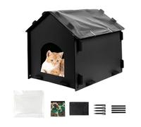Casa Per Gatti Da Esterno, Isolata Impermeabile Resistente Alle Intemperie Pieghevole, Rifugio Riscaldato Per Gatti Randagi Con Recinzione, Adatto A Comunità Balcone Patio Giardino Cortile Garage