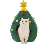 Casa per gatti di Natale - Casa per gatti con albero di Natale | Casa per animali domestici per gatti, albero di Natale per animali domestici, casa di letti per gatti, tenda per gatti