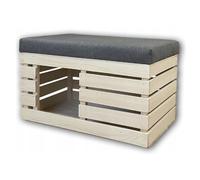 Casa Per Gatti In Legno Con Panchina In Velluto Rifugio Per Gatti 80x40x50 Cm