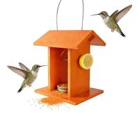 Casa per uccelli con design aperto e tetto, in legno per uccelli selvatici, per anziani, osservazione dei colibrri, decorazione, patio, balcone,