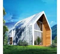 Casa piccola in legno isolata prefabbricata | Micro Cabina moderna con vetro panoramico | Ritiro portatile per uffici in studio per gli ospiti nel cortile