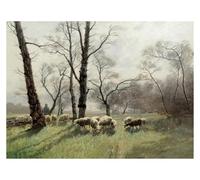 Casa Poster Decorativo Arte Vintage In Stile Country, Con Pastore, Alce, Lepre, Agnello, Fauna Selvatica, Poster, Dipinti Su Tela, Quadri, Decorazioni Per La Casa(M,50x70cm)