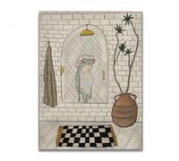Casa Poster Decorativo Carina Rana Che Fa Il Bagno, Poster, Cartone Animato, Animale, Tela, Dipinto, Immagine Minimalista Per La Decorazione Del Bagno(20x30cm)