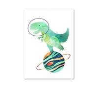 Casa Poster Decorativo Cartone Animato Dinosauro Razzo Pianeta Stella Arte Murale Estetica Minimalista Stampa Tela Dipinto Per Soggiorno Arredamento Moderno La Casa(UN,30x40cm)