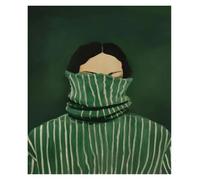 Casa Poster Decorativo Dipinto Su Tela Donna Astratta Tela Da Parete Con Fiore Minimalismo Per Camera Letto Soggiorno Ragazza Nordica Ritratto Decorazione La Casa(K,40x60cm)