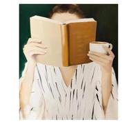 Casa Poster Decorativo Dipinto Su Tela Donna Astratta Tela Da Parete Con Fiore Minimalismo Per Camera Letto Soggiorno Ragazza Nordica Ritratto Decorazione La Casa(M,40x60cm)