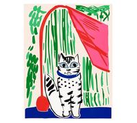 Casa Poster Decorativo Gatti Divertenti, Poster di Jazz Francese E Vino, Lettura, Hobby, Cartoni Animati, Stampe su Tela, Quadri, Decorazioni per La Casa E Il Soggiorno(T,40x60cm)