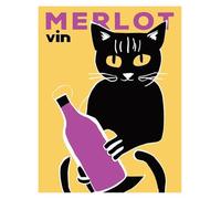 Casa Poster Decorativo Gatti Divertenti, Poster di Jazz Francese E Vino, Lettura, Hobby, Cartoni Animati, Stampe su Tela, Quadri, Decorazioni per La Casa E Il Soggiorno(M,40x60cm)
