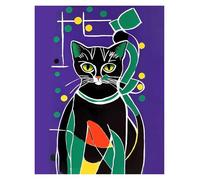 Casa Poster Decorativo Gatti Divertenti, Poster di Jazz Francese E Vino, Lettura, Hobby, Cartoni Animati, Stampe su Tela, Quadri, Decorazioni per La Casa E Il Soggiorno(G,40x60cm)