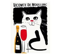 Casa Poster Decorativo Gatti Divertenti, Poster di Jazz Francese E Vino, Lettura, Hobby, Cartoni Animati, Stampe su Tela, Quadri, Decorazioni per La Casa E Il Soggiorno(Q,50x70cm)