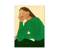 Casa Poster Decorativo Green Girl Lilies Calice Mostra Galleria Arte Murale Poster Minimalista Stampa Tela Pittura Per Soggiorno Arredamento Moderno La Casa(E,30x40cm)