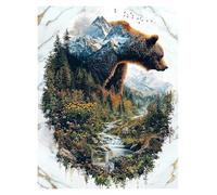 Casa Poster Decorativo Majestic Spirit of The Wild Poster Stampe Animali Orso Rinascita della Fenice Tela Dipinti Immagini da Parete Decorazione per La Casa Soggiorno(K,50x70cm)