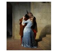 Casa Poster Decorativo Pittore Italiano Il Bacio Poster E Stampe Arte Estetica da Parete Decorazione D'interni per La Casa Dipinti su Tela Senza Cornice(40x60cm)