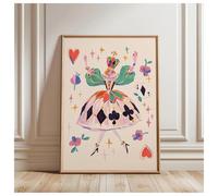 Casa Poster Decorativo Poster Artistico Con Carta Da Gioco Regina Di Cuori Colorata, Senza Cornice, Moda Minimalista, Tendenza Per Adolescenti, Arredamento Per La Casa(G,40x60cm)