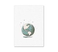 Casa Poster Decorativo Poster di Cartoni Animati con Razzo, Luna, Terra, Spazio, Orso, Astronauta, Set di Stampe su Tela, Immagini Kawaii, Decorazioni per La Casa(C,30x40cm)