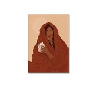 Casa Poster Decorativo Poster Di Donna Nera Che Fa Il Bagno, Da Parete In Stile Boho Per, Stampa Minimalista Su Tela, Soggiorno, Arredamento La Casa(C,50x70cm)