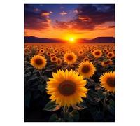 Casa Poster Decorativo Poster E Stampe Vintage Di Girasoli, Piante, Fiori E Tramonto, Stampe Su Tela, Quadri Da Parete Per L'arredamento Del Soggiorno(F,30x40cm)