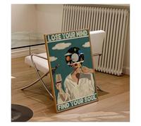 Casa Poster Decorativo Stampa Artistica Da Parete Con Ritratto Astratto Vintage, Poster, Perdi La Testa, Trova La Tua Anima, Dipinto Su Tela, Decorazione Per La Casa(UN,40x60cm)